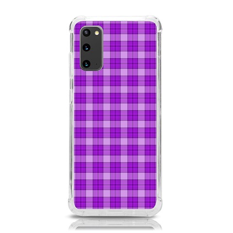 Purple Plaid Tartan 3 Samsung Galaxy S20 6.2 Inch TPU UV Case from ArtsNow.com Front