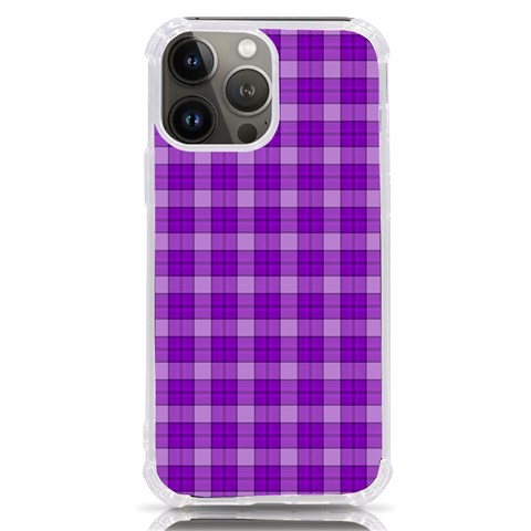 Purple Plaid Tartan 3 iPhone 13 Pro Max TPU UV Print Case from ArtsNow.com Front