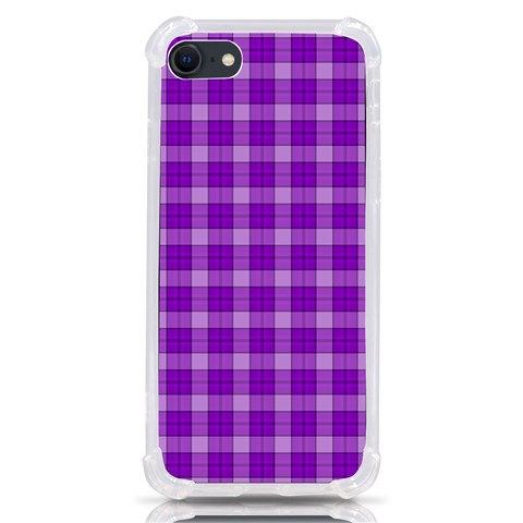 Purple Plaid Tartan 3 iPhone SE from ArtsNow.com Front