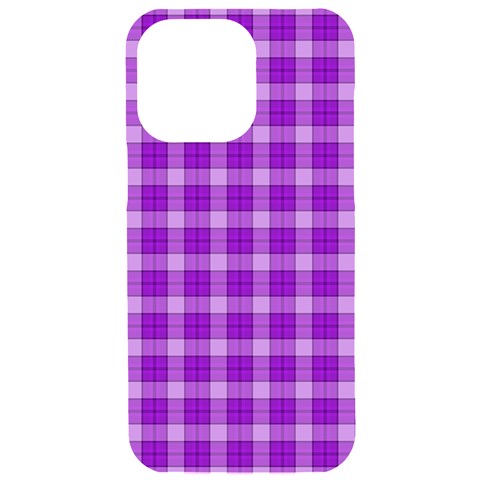 Purple Plaid Tartan 3 iPhone 15 Pro Max Black UV Print PC Hardshell Case from ArtsNow.com Front