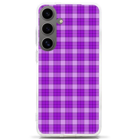 Purple Plaid Tartan 3 Samsung Galaxy S24 Ultra 6.9 Inch TPU UV Case from ArtsNow.com Front