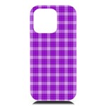 Purple Plaid Tartan 3 iPhone 16 Pro Max Black UV Print PC Hardshell Case