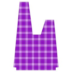 Purple Plaid Tartan 3 Japanese Wrist Knot Bag from ArtsNow.com Front