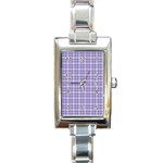 Purple Plaid Tartan 2 Rectangle Italian Charm Watch