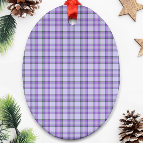 Purple Plaid Tartan 2 Ornament (Oval) from ArtsNow.com Front