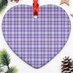 Purple Plaid Tartan 2 Ornament (Heart)