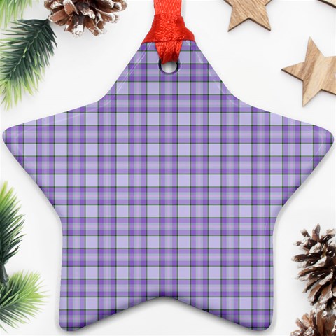 Purple Plaid Tartan 2 Ornament (Star) from ArtsNow.com Front