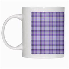 Purple Plaid Tartan 2 White Mug from ArtsNow.com Left