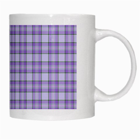 Purple Plaid Tartan 2 White Mug from ArtsNow.com Right