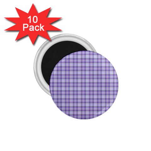 Purple Plaid Tartan 2 1.75  Magnets (10 pack)  from ArtsNow.com Front