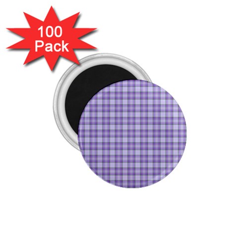 Purple Plaid Tartan 2 1.75  Magnets (100 pack)  from ArtsNow.com Front