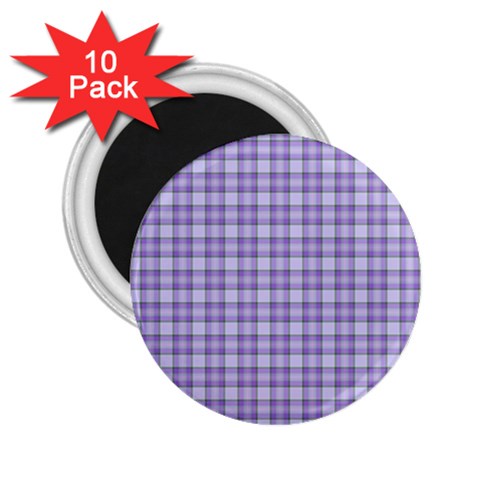 Purple Plaid Tartan 2 2.25  Magnets (10 pack)  from ArtsNow.com Front