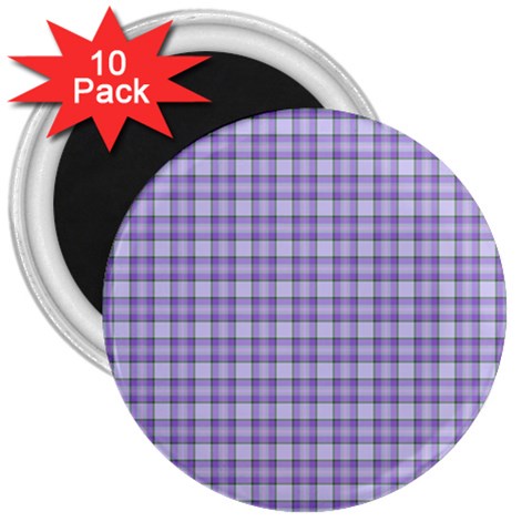 Purple Plaid Tartan 2 3  Magnets (10 pack)  from ArtsNow.com Front