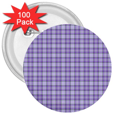 Purple Plaid Tartan 2 3  Buttons (100 pack)  from ArtsNow.com Front