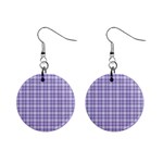 Purple Plaid Tartan 2 Mini Button Earrings