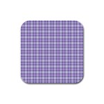 Purple Plaid Tartan 2 Rubber Square Coaster (4 pack)