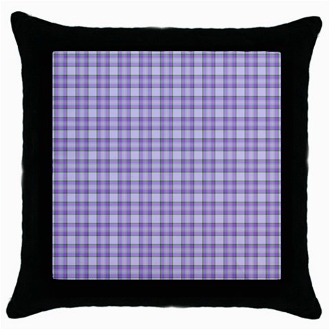 Purple Plaid Tartan 2 Throw Pillow Case (Black) from ArtsNow.com Front