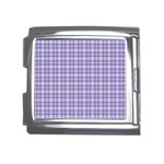 Purple Plaid Tartan 2 Mega Link Italian Charm (18mm)