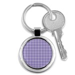 Purple Plaid Tartan 2 Key Chain (Round)