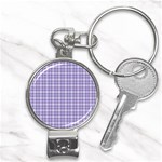 Purple Plaid Tartan 2 Nail Clippers Key Chain