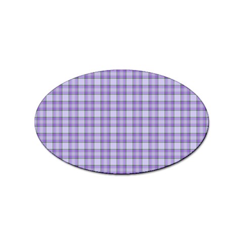 Purple Plaid Tartan 2 Sticker (Oval) from ArtsNow.com Front