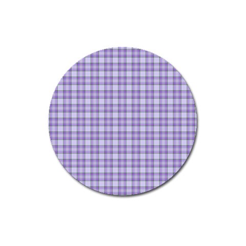 Purple Plaid Tartan 2 Magnet 3  (Round) from ArtsNow.com Front