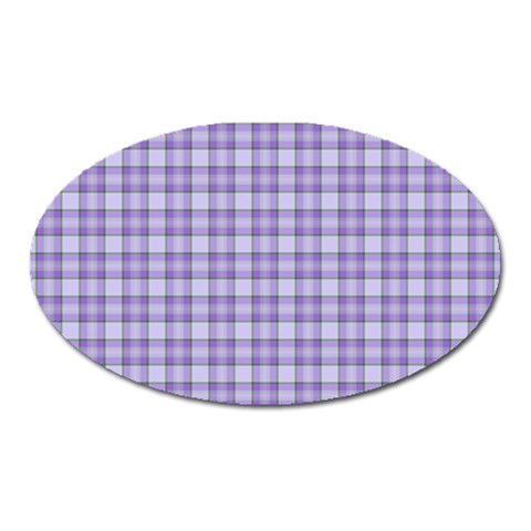 Purple Plaid Tartan 2 Oval Magnet from ArtsNow.com Front