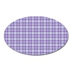 Purple Plaid Tartan 2 Oval Magnet