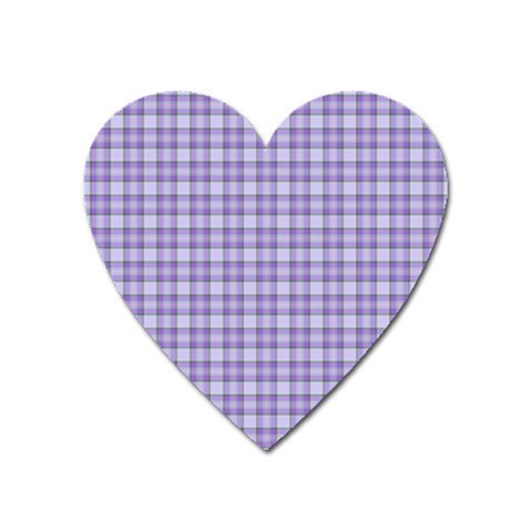 Purple Plaid Tartan 2 Heart Magnet from ArtsNow.com Front