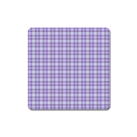 Purple Plaid Tartan 2 Square Magnet from ArtsNow.com Front