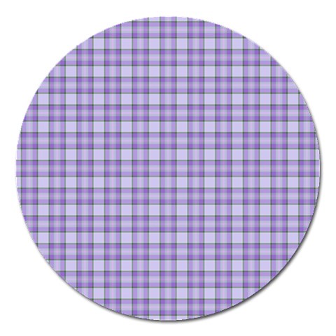 Purple Plaid Tartan 2 Magnet 5  (Round) from ArtsNow.com Front