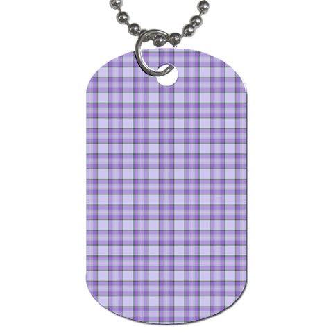 Purple Plaid Tartan 2 Dog Tag (One Side) from ArtsNow.com Front