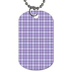 Purple Plaid Tartan 2 Dog Tag (Two Sides) from ArtsNow.com Front