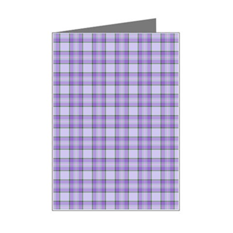 Purple Plaid Tartan 2 Mini Greeting Card from ArtsNow.com Left