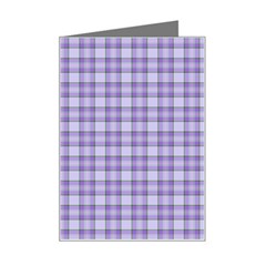 Purple Plaid Tartan 2 Mini Greeting Card from ArtsNow.com Left