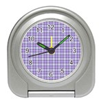 Purple Plaid Tartan 2 Travel Alarm Clock