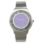 Purple Plaid Tartan 2 Stainless Steel Watch