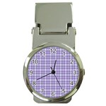 Purple Plaid Tartan 2 Money Clip Watches