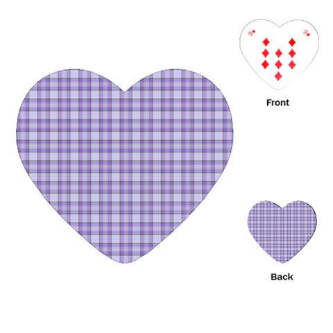 Purple Plaid Tartan 2 Playing Cards Single Design (Heart) from ArtsNow.com Front