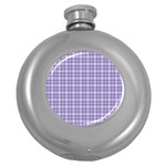 Purple Plaid Tartan 2 Round Hip Flask (5 oz)