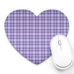 Purple Plaid Tartan 2 Heart Mousepad