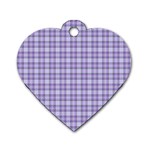 Purple Plaid Tartan 2 Dog Tag Heart (One Side)