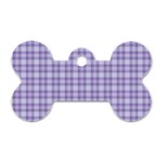 Purple Plaid Tartan 2 Dog Tag Bone (Two Sides)