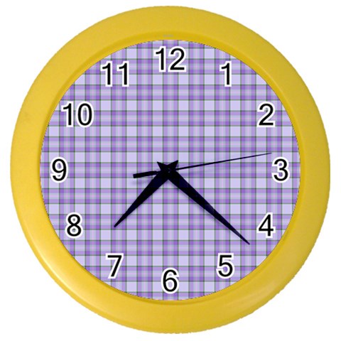 Purple Plaid Tartan 2 Color Wall Clock from ArtsNow.com Front