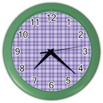 Purple Plaid Tartan 2 Color Wall Clock