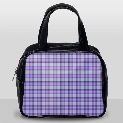 Purple Plaid Tartan 2 Classic Handbag (One Side) from ArtsNow.com Front