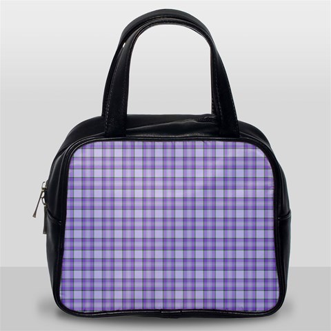 Purple Plaid Tartan 2 Classic Handbag (Two Sides) from ArtsNow.com Back