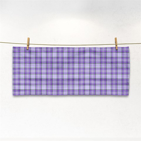 Purple Plaid Tartan 2 Hand Towel from ArtsNow.com Front