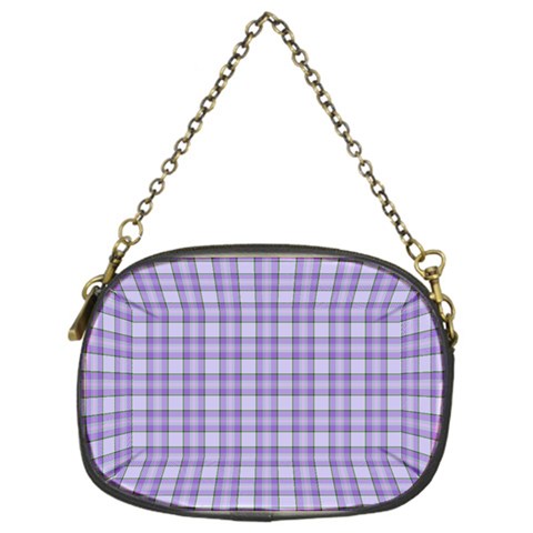 Purple Plaid Tartan 2 Chain Purse (One Side) from ArtsNow.com Front