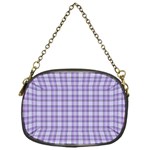 Purple Plaid Tartan 2 Chain Purse (One Side)